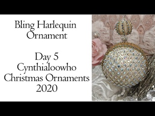 Day 5 Cynthialoowho Christmas Ornaments 2020  Rhinestone Harlequin