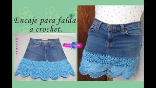 ENCAJE PARA FALDA A CROCHET. | Labores Angélika |