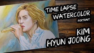 Watercolor Speedpainting - Timelapse / Male Portrait - Kim Hyun Joong