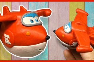 Лепим самолет Джетт из пластилина. Мультик. Суперкрылья. Super Wings. Jett in Plasticine.