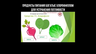 Продукты питания богатые хлорофиллом для устранения потливости #хлорофилл #потливость #шпинат
