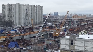 21 февраля 2022г. Монтаж металлоконструкций. Юго-Восточная Хорда. Южная Рокада. #влог