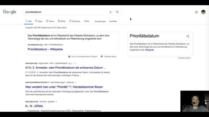 Patentanmeldung Okt.