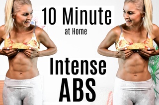 10 Minute Intense Ab Workout - Flat Stomach Exercise | Rebecca Louise