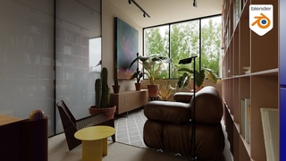 How to create this Arch viz interior scene in blender - full course