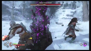 God of War ragnarok Kratos and Freya vs Frost Phantom