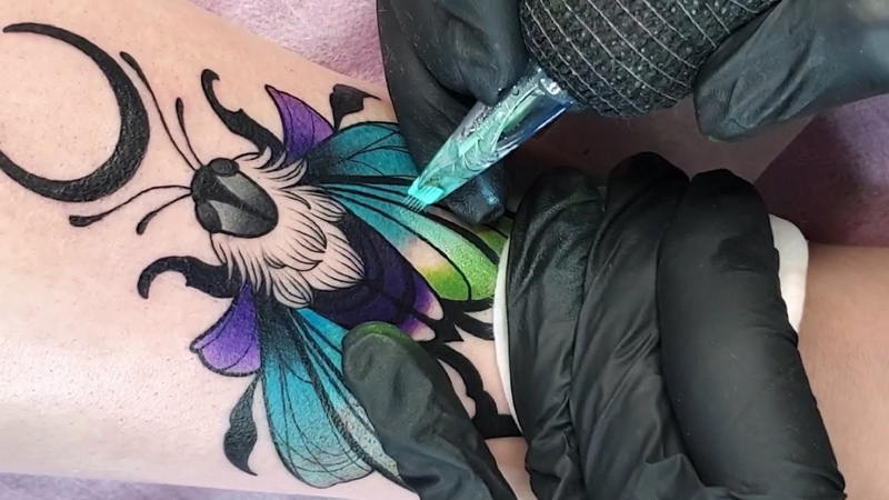 Butterfly Neotraditional Tattoo Time