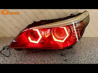 BMW E60 E61 LCI 528i 530i 535i 550i M5 Bluetooth APP Multi Color RGB LED Angel Eyes Hex Halo Rings