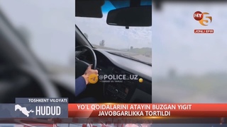 Yo'l qoidalarini atayin buzgan yigit javobgarlikka tortildi (Toshkent v)