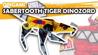 How to make a Sabertooth Tiger Dinozord Origami Transformer