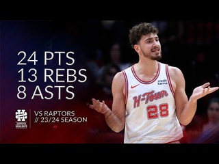 Alperen Sengun 24 pts 13 rebs 8 asts vs Raptors 23/24 season
