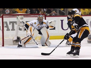 Rust beats Rinne with a pretty back hand shot