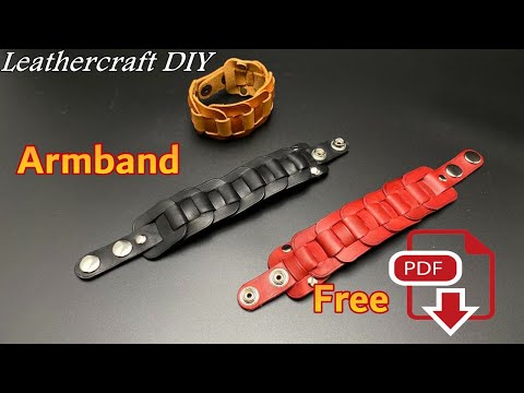 FREE PDF Pattern Leather Bracelet Leather Craft Harnisch Armband aus echtem