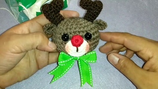 Esfera amigurumi crochet navideña reno