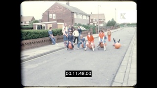 1970s UK, Silver Jubilee Street Party, Space Hopper Race