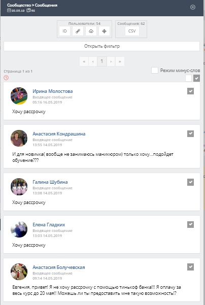 Количество обращений
