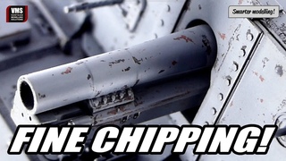 How to make fine chipping effects on model tank - VMS Chip & Nick GREY base tutorial