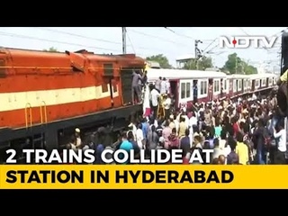 Hyderabad Head-On Collision Caught On Camera, Train Lifted Off Tracks