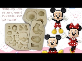 Mickey em biscuit- Molde Casal de ratinhos Tam. M