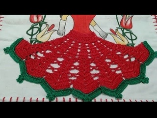 #saiaparapanodeprato #cidaartscroche Saia de Croch Para Boneca de Pano de Prato Passo a Passo