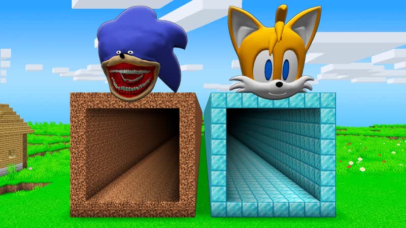 I found a SONIC TUNNEL vs SONIC TAILS TUNNEL in Minecraft Whats INSIDE the LONGEST